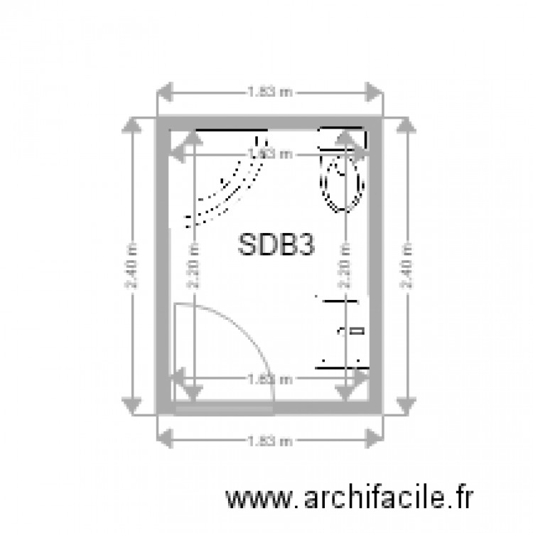 SDB 3 etage. Plan de 0 pièce et 0 m2