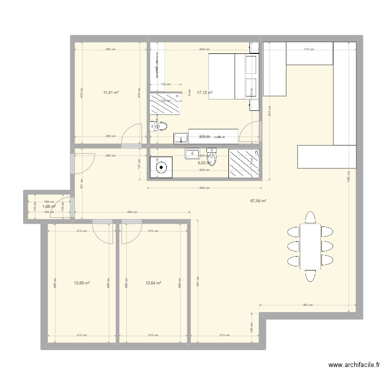 Platta projet. Plan de 7 pièces et 128 m2