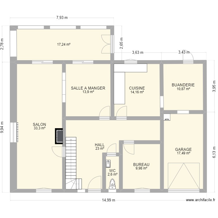 MyHouse. Plan de 9 pièces et 143 m2