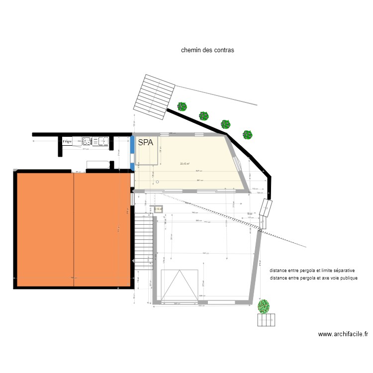 EXTENSION MAISON avril 2021 v3. Plan de 2 pièces et 23 m2