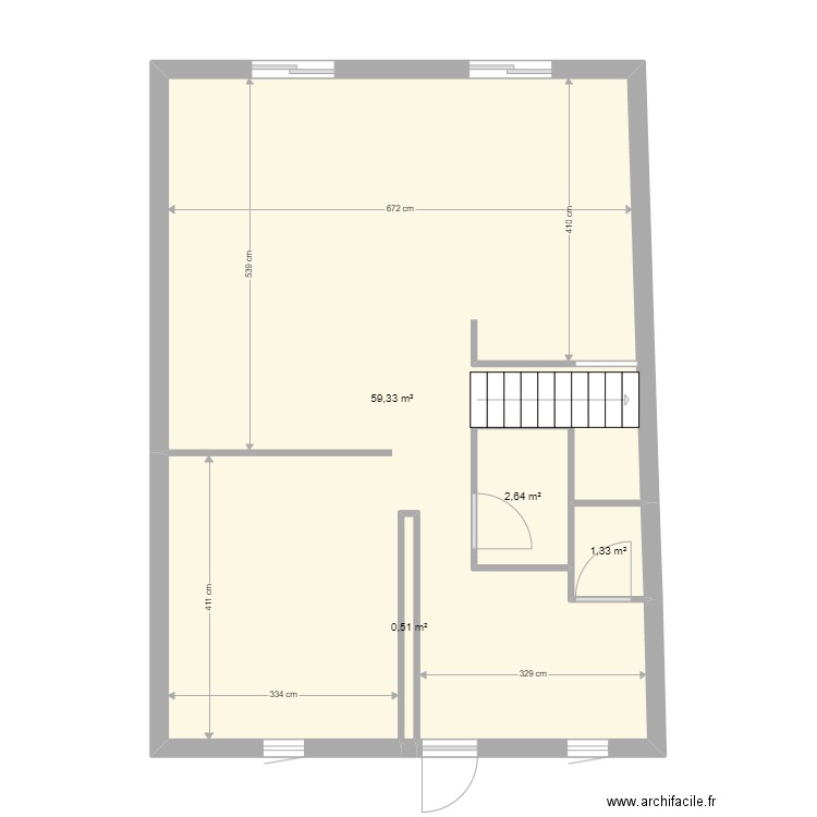RDC Clement PLANES. Plan de 4 pièces et 64 m2