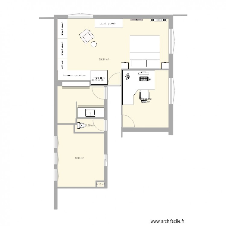 RDC Maison Modif Chambre 3. Plan de 0 pièce et 0 m2