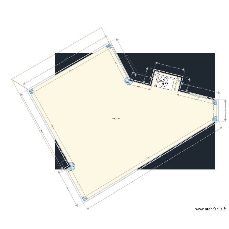 RESIDENCE MONIN TERRASSE. Plan de 1 pièce et 115 m2