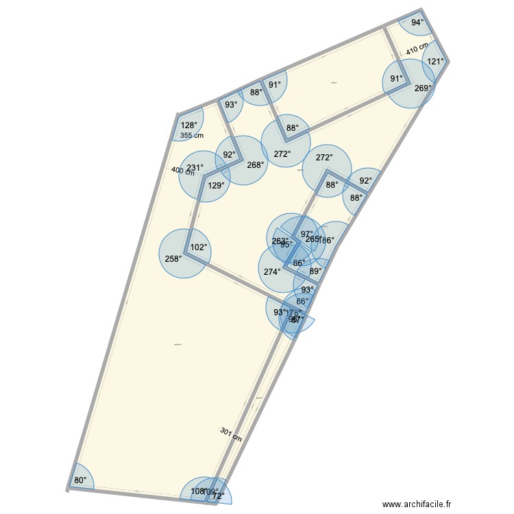 Villard division V2. Plan de 5 pièces et 844 m2