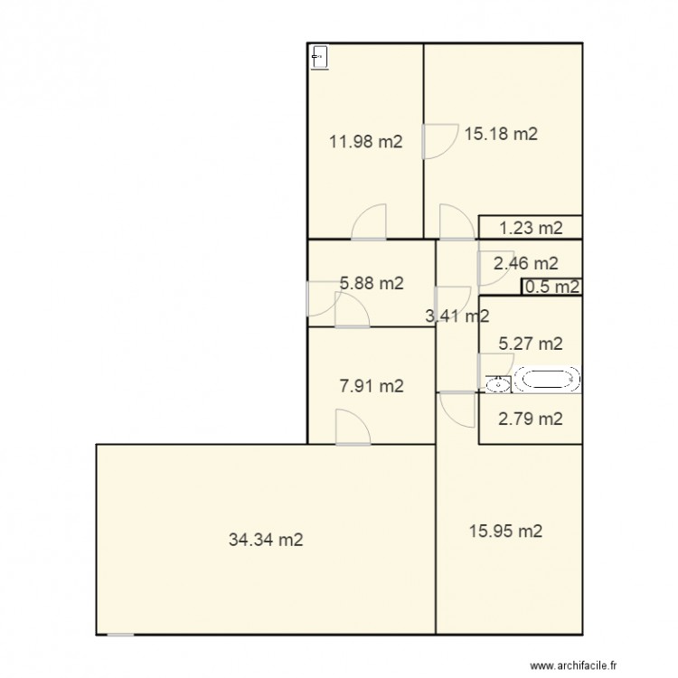 Beauvois Surcouf 2 appartement rdc 1. Plan de 0 pièce et 0 m2