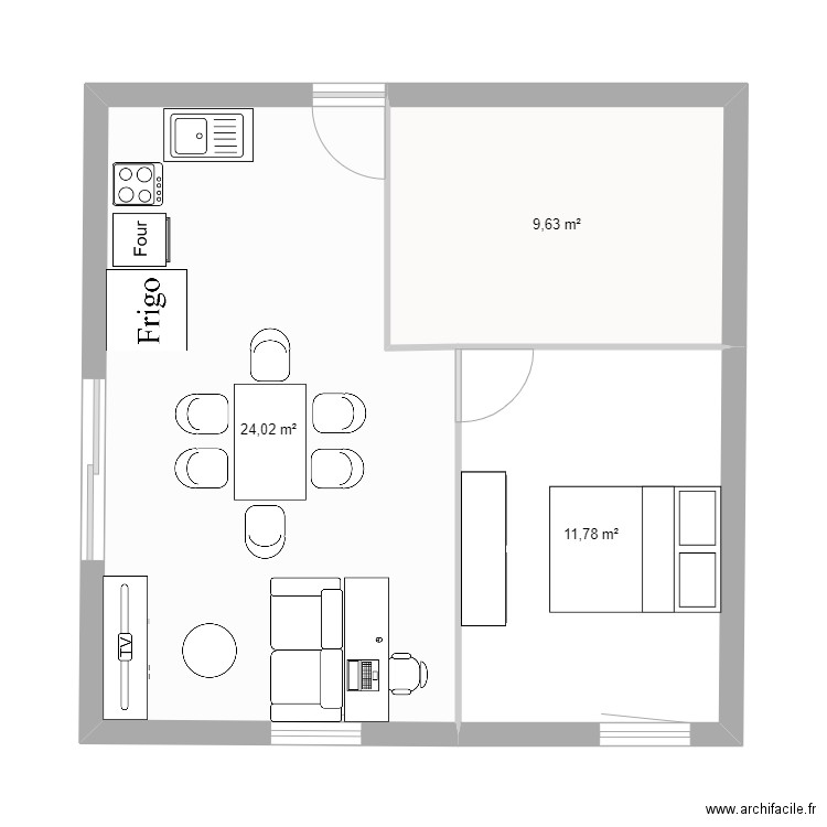 Appartement 503. Plan de 3 pièces et 45 m2