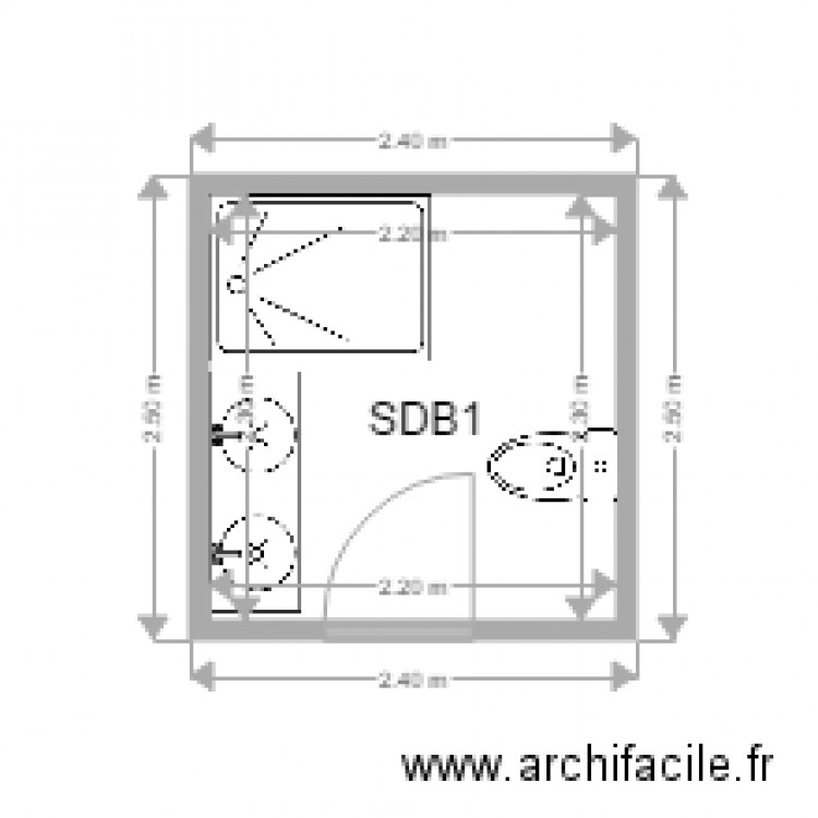 SDB 1. Plan de 0 pièce et 0 m2