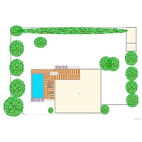 Plan côté piscine jardin