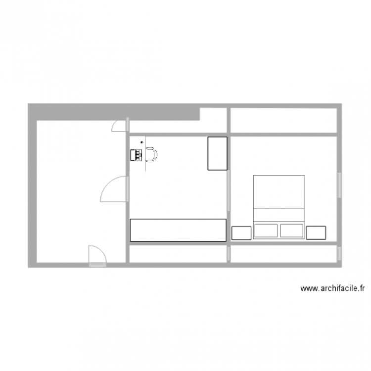 Etage Chambre avec meubles 2. Plan de 0 pièce et 0 m2