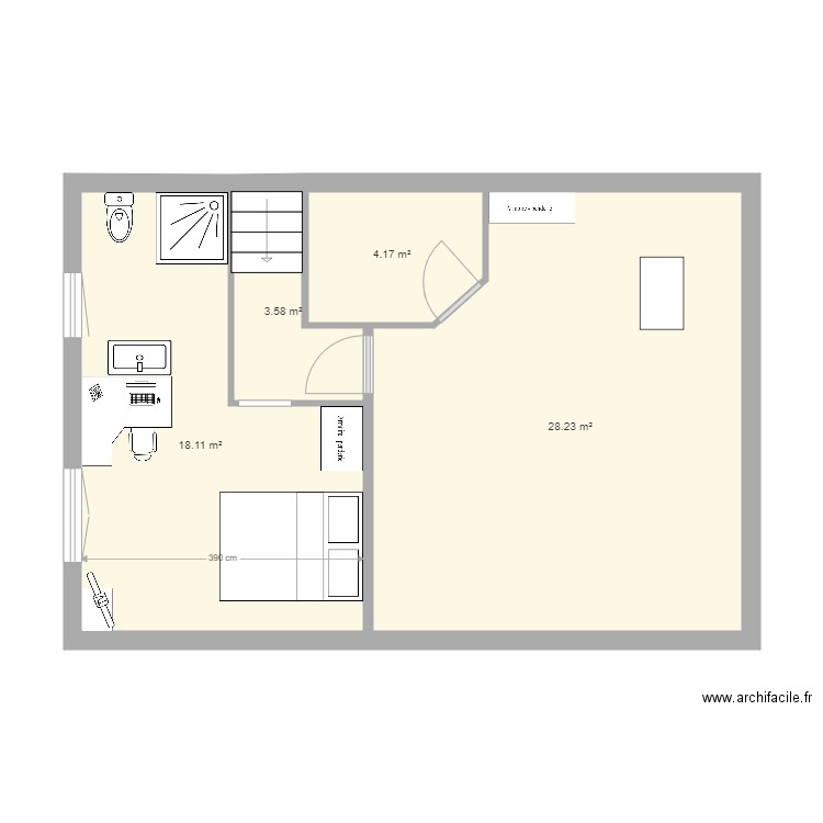 Chambre bas maison modif 4. Plan de 0 pièce et 0 m2