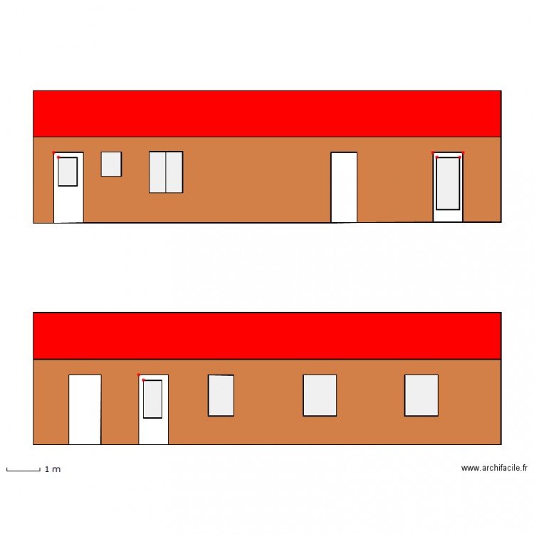 facade nord et sud. Plan de 0 pièce et 0 m2