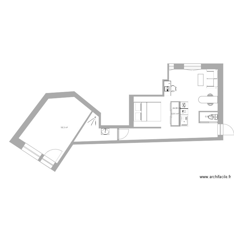 Laveran 2 LOTS c. Plan de 5 pièces et 56 m2