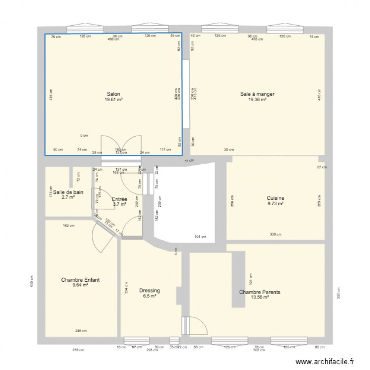 Plan Appartement Descombes du 13 mars 2017. Plan de 0 pièce et 0 m2