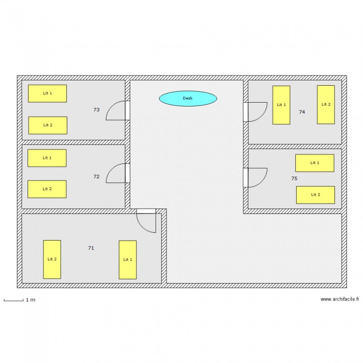 etages 7-6-5-4-3. Plan de 0 pièce et 0 m2