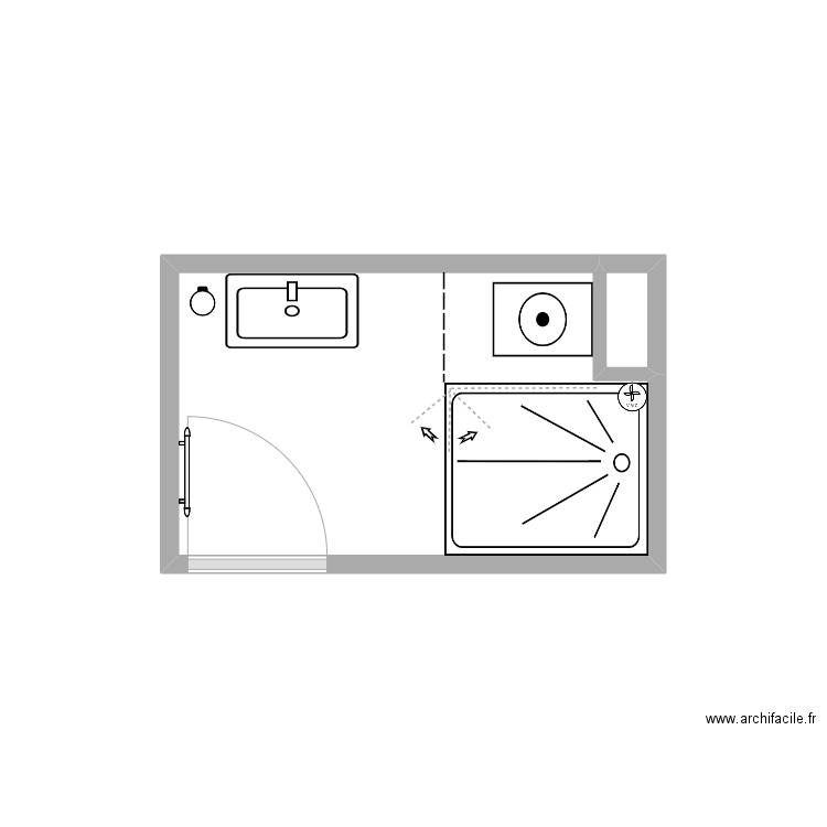 SdB Mapi 1. Plan de 2 pièces et 5 m2