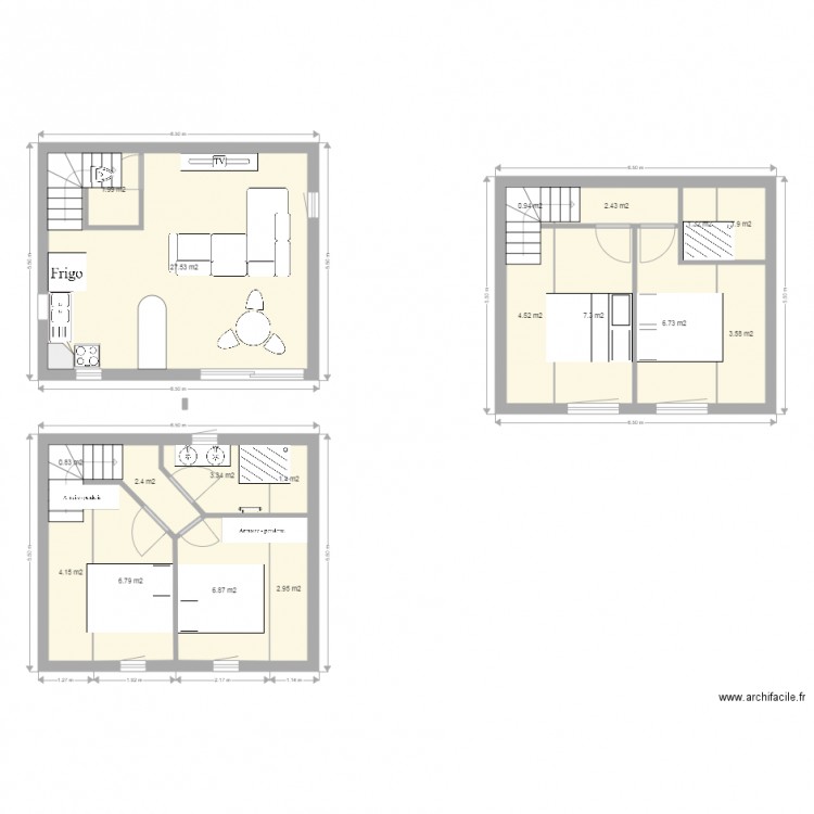 plan de maison 50 m