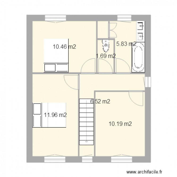 etage projet 2. Plan de 0 pièce et 0 m2