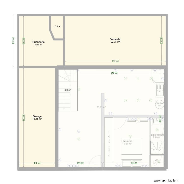 Maison RDC La Fleche. Plan de 13 pièces et 146 m2