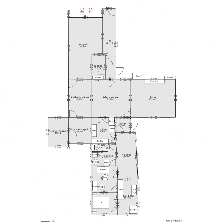 Plan maison après travaux-1-rdc-complet. Plan de 0 pièce et 0 m2