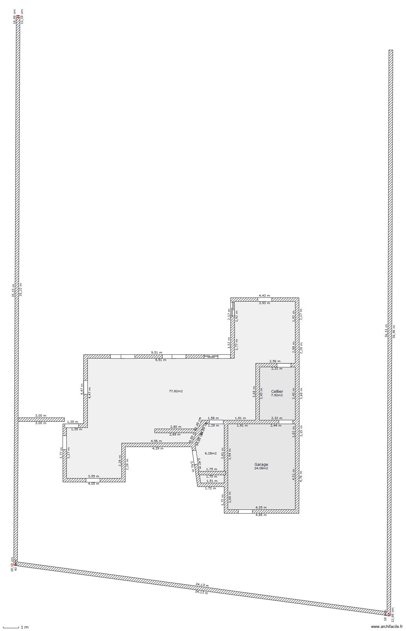 Lefebvre RDC. Plan de 4 pièces et 116 m2