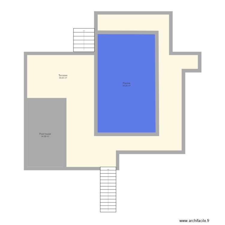 plan piscine terrasse. Plan de 0 pièce et 0 m2