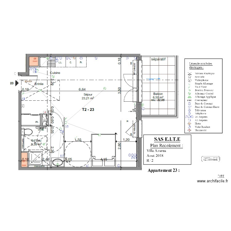 Appartement 23 Villa Azurea RECOLEMENT. Plan de 0 pièce et 0 m2