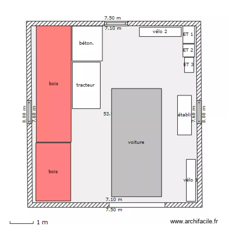 garage. Plan de garage. Plan de