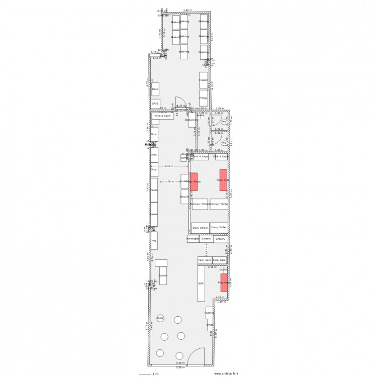 Floor Plan 23 Lichfield Submission revised with prep area. Plan de 0 pièce et 0 m2
