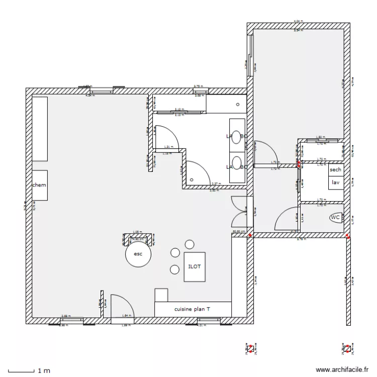 PREVISION AGRAND AVEC MODIF INTERIEUR. Plan de PREVISION AGRAND AVEC MODIF INTERIEUR. Plan de