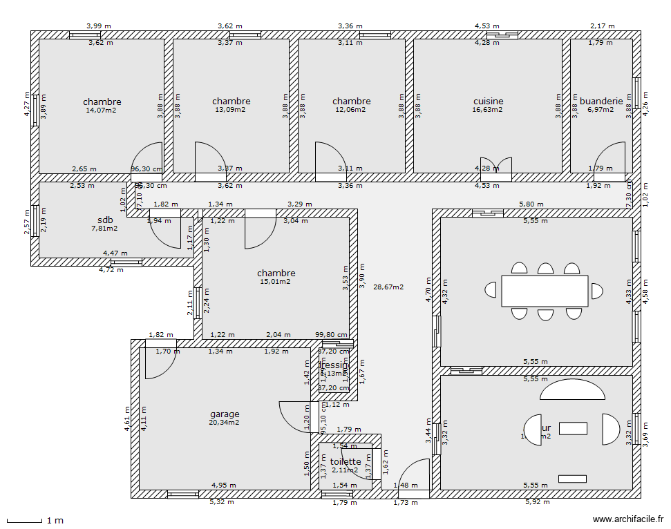 maison nous deux. Plan de 13 pièces et 180 m2