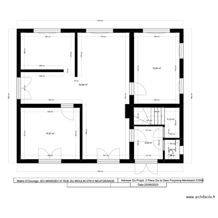 SCI MANIGEH 2. Plan de 6 pièces et 98 m2