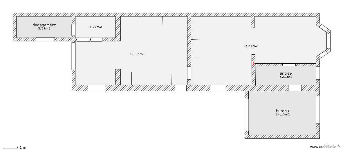 maison1. Plan de 6 pièces et 96 m2