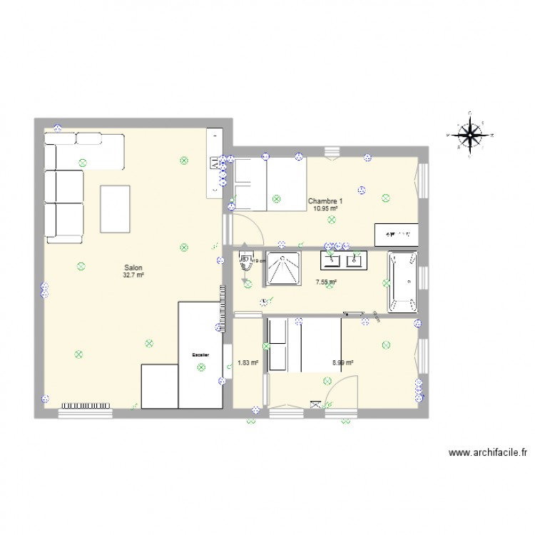 Etage St Myon Arnould chambres version3. Plan de 0 pièce et 0 m2