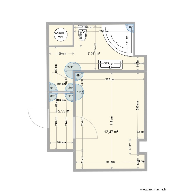 Diag 2 appartement 2ème Niveau 2sur2. Plan de 4 pièces et 24 m2