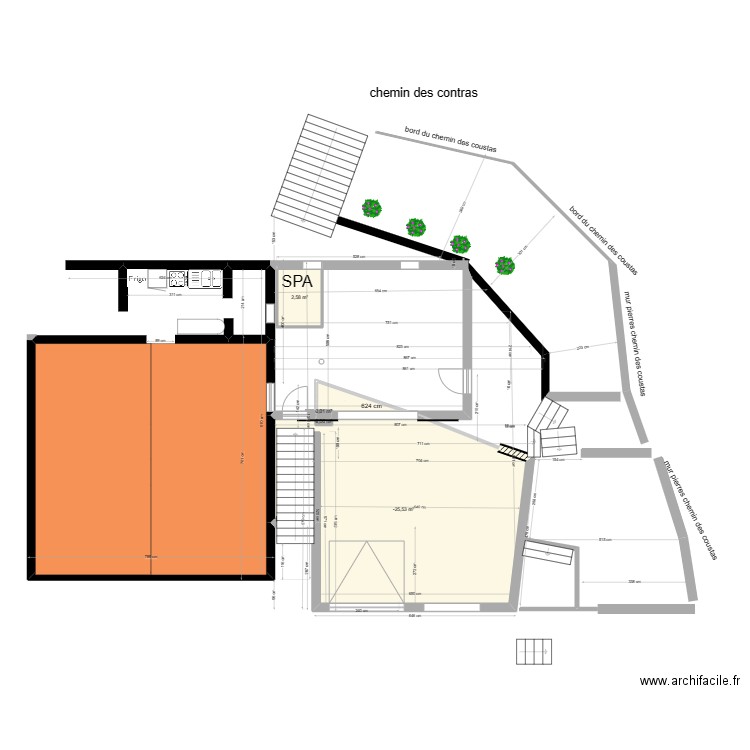EXTENSION MAISON avril 2023 v6. Plan de 5 pièces et 43 m2