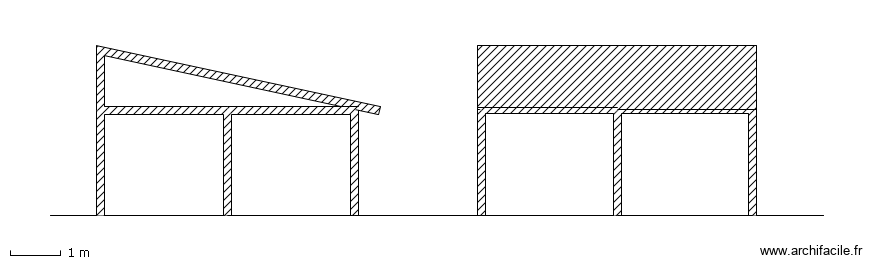 abri cc . Plan de 3 pièces et 21 m2