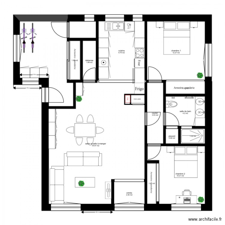 Appartement RDC Villa dionnieres. Plan de 0 pièce et 0 m2