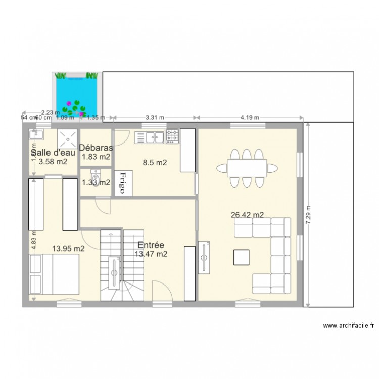 RDC maison V2. Plan de 0 pièce et 0 m2