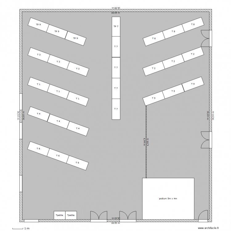 Salle St Martin placement 2. Plan de 0 pièce et 0 m2