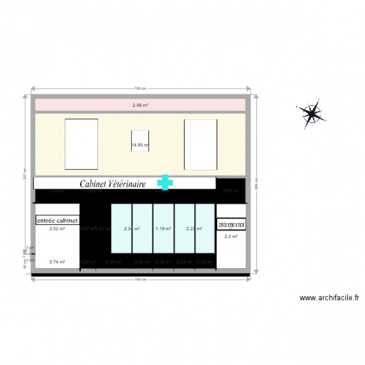 Boutique projet Plan de façade. Plan de 0 pièce et 0 m2