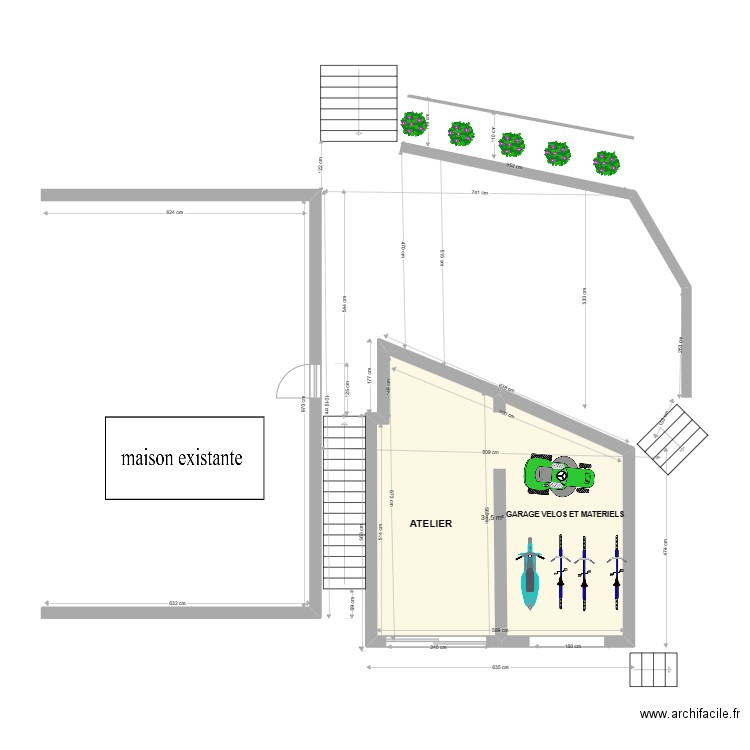 garage modificatif version 2. Plan de 1 pièce et 32 m2