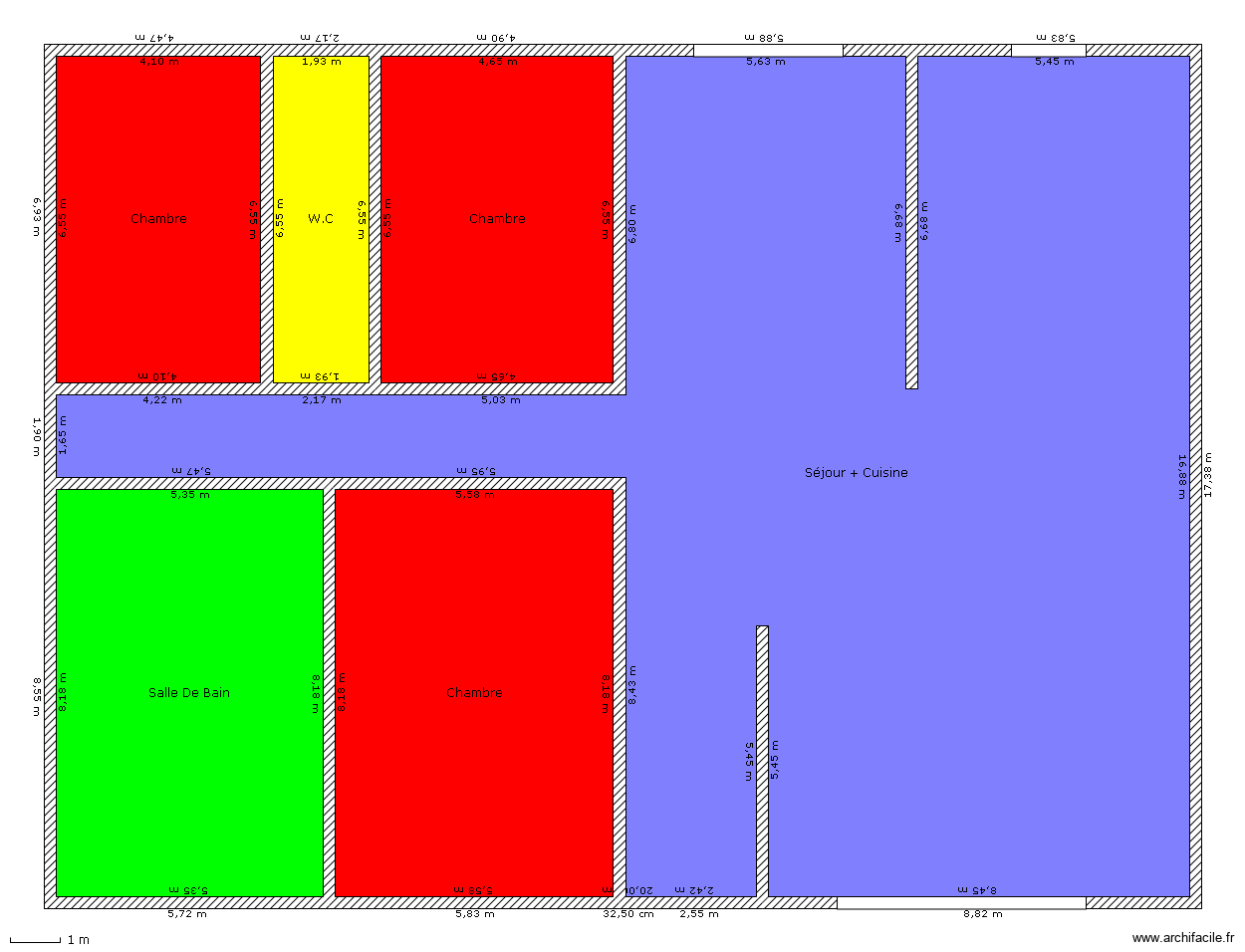plan de l'architecte. Plan de 6 pièces et 366 m2