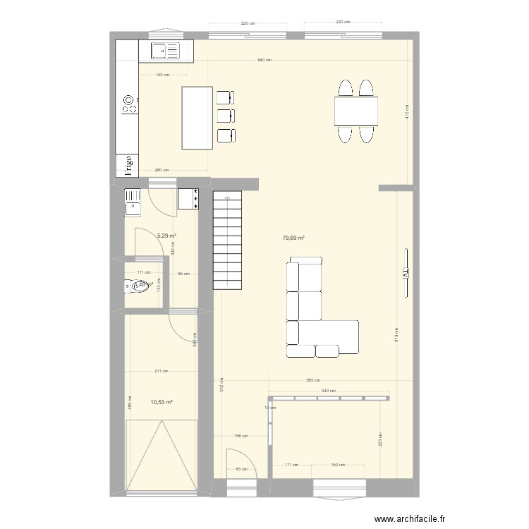 BE-RDC_v2. Plan de 4 pièces et 97 m2