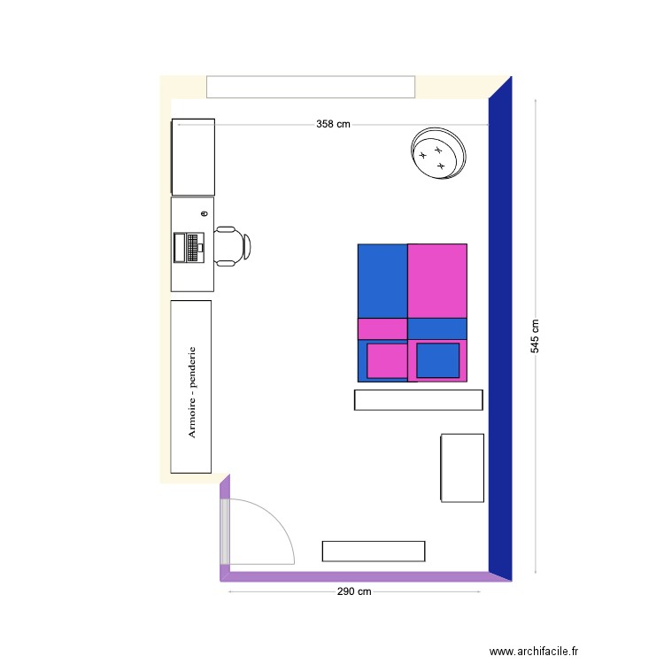 chambre sophia b. Plan de 1 pièce et 19 m2