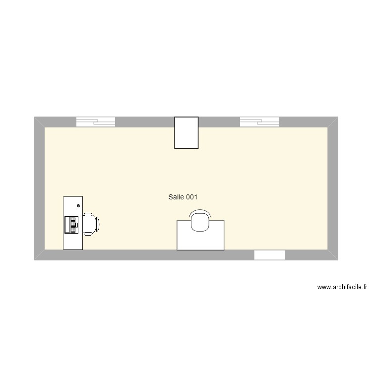 Salle 001. Plan de 1 pièce et 23 m2