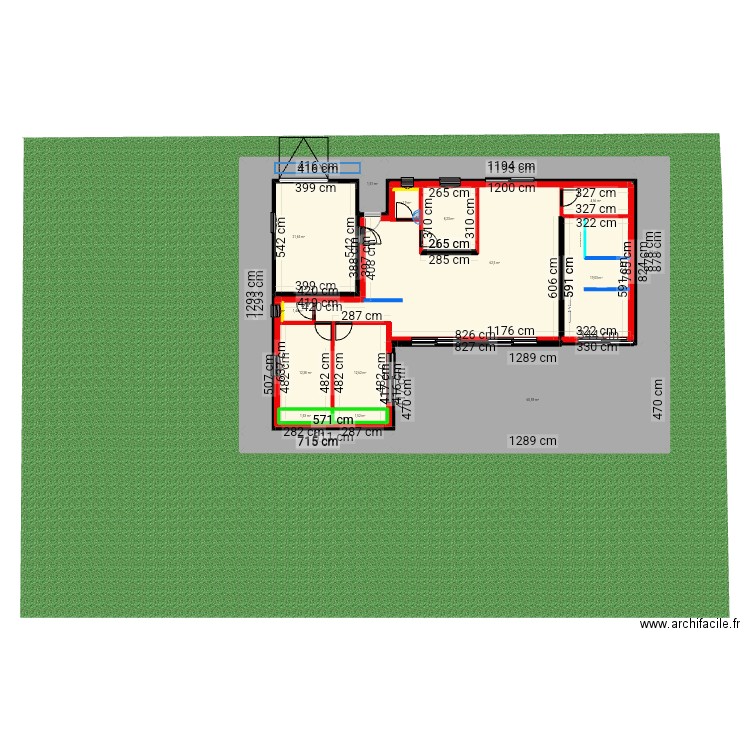 Maison 1. Plan de 19 pièces et 283 m2