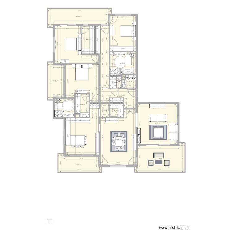 appartement 2. Plan de 22 pièces et 229 m2