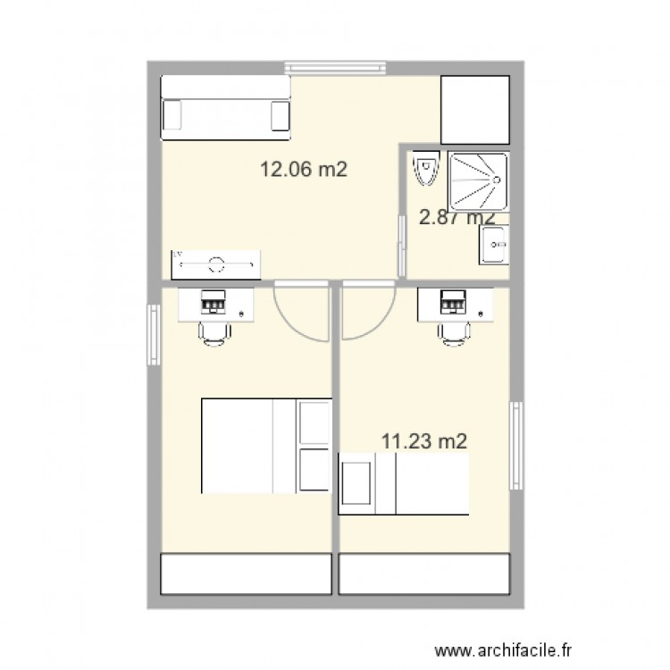 Extension étage . Plan de 0 pièce et 0 m2