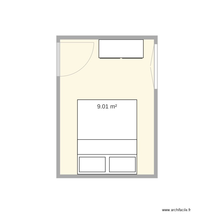 Chambre 9m. Plan de 0 pièce et 0 m2