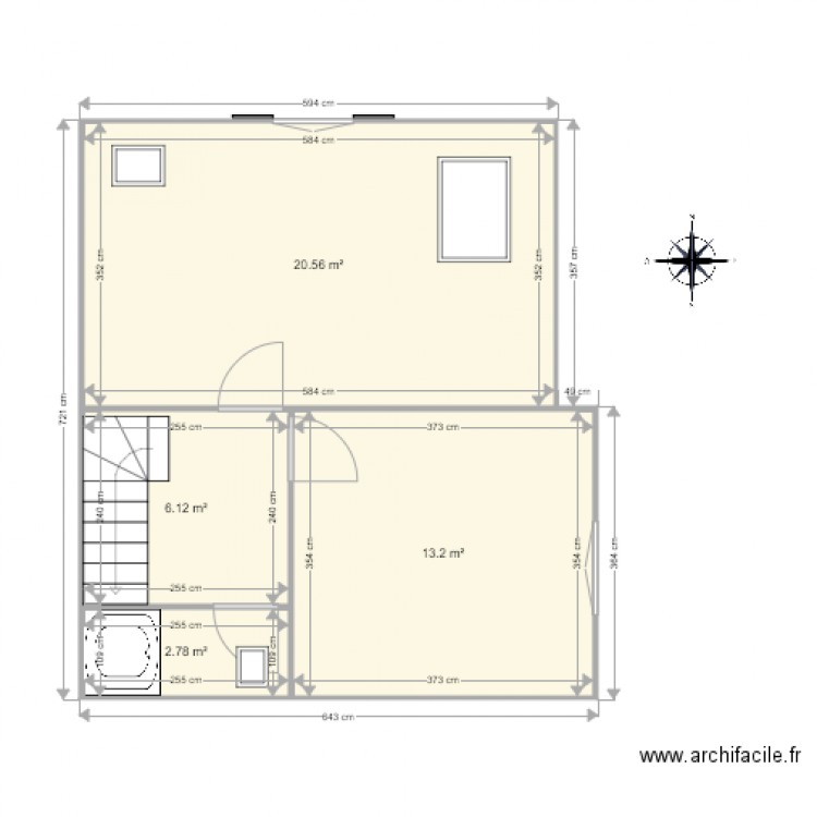 etage2SansCloison. Plan de 0 pièce et 0 m2